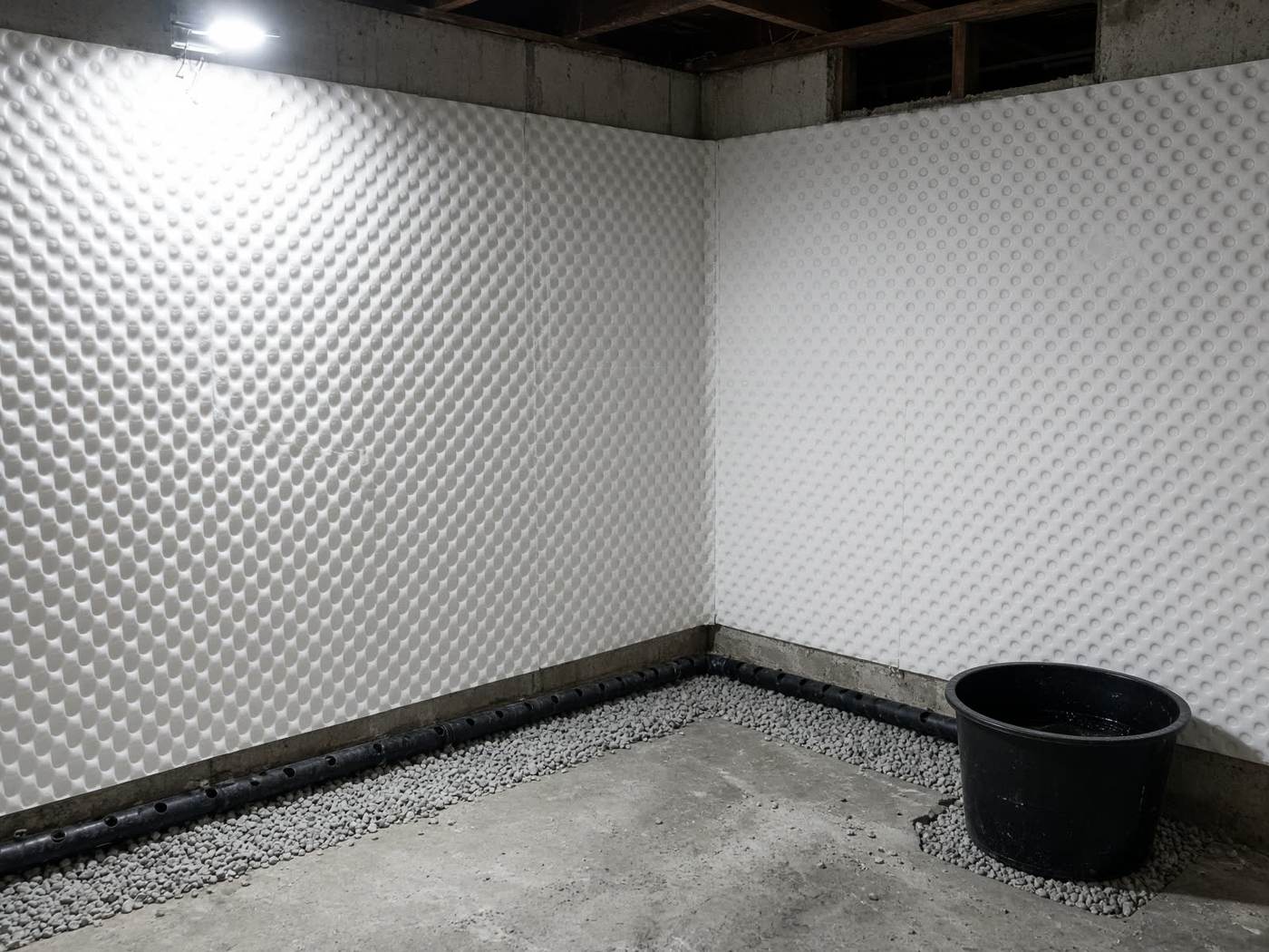 Interior basement waterproofing at the cove joint